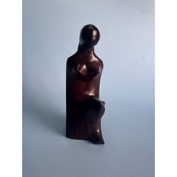 Vintage Hand-Carved Female African Tribal Wood Figurine 6 1/4" Tall - Picture 2 of 6